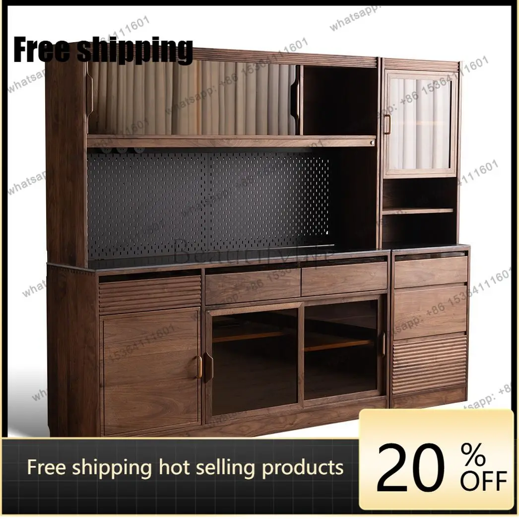 Factory Direct Sales North American Black Walnut Locker Wall Solid Wood High Cabinet