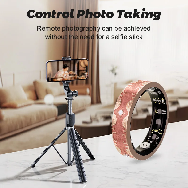 Smart Health Tracker Ring IP68 Waterproof Blood Pressure & Heart Rate Monitor with Sleep And Blood Oxygen Measurement