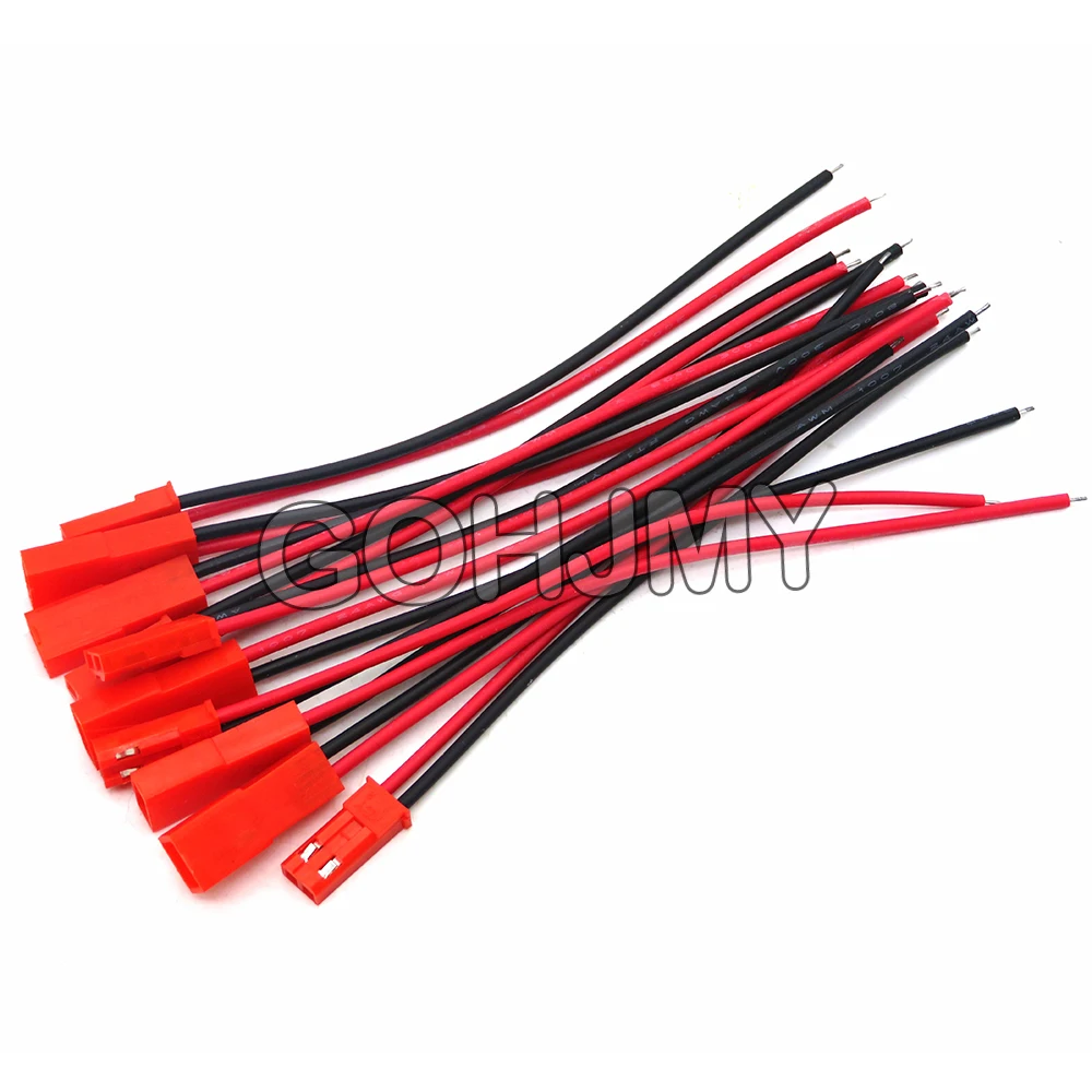 10PCS 10CM 20CM 30CM Plug Cable Male + Female for RC Battery JST Connector new 