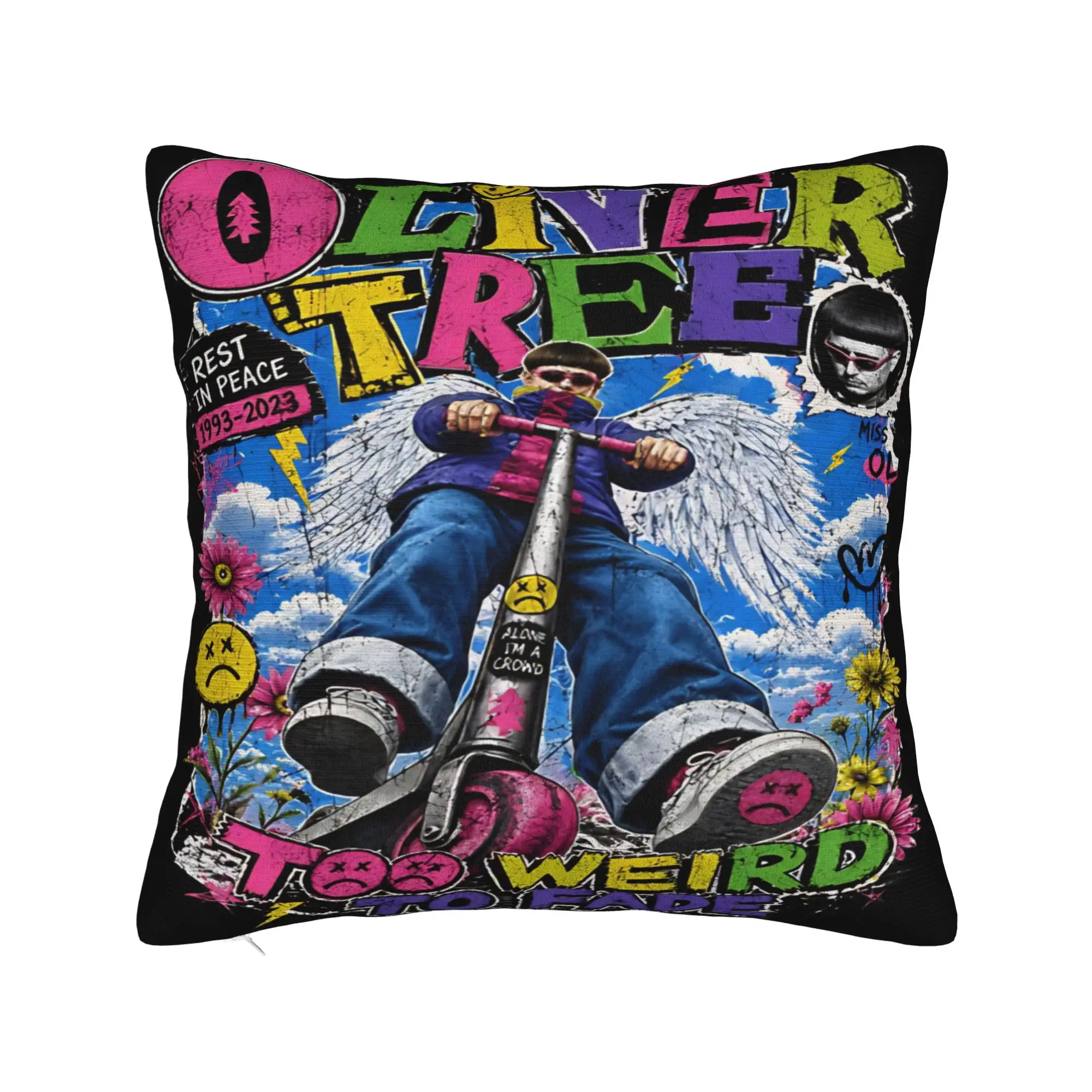 Oliver Tree Rest In Peace 1993 to 2026 Memorial Pillowcase Polyester Cushion Cover Decor Throw Pillow Case Cover Home Square 18'