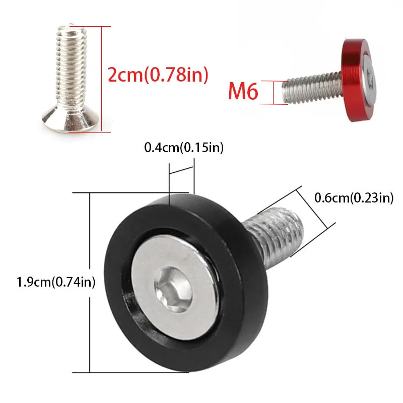 10pcs M6 Bolt Set Car Modification Gasket Screw Aluminum Fender Washers Fender Bumper Engine JDM RACING Style NO LOGO