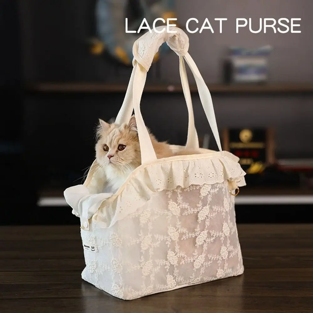 

Lace Cat Carry Bag Cute Tote polyester Cat Shoulder Bag Pet Supplies Handbag Puppy Messenger Bag Cat