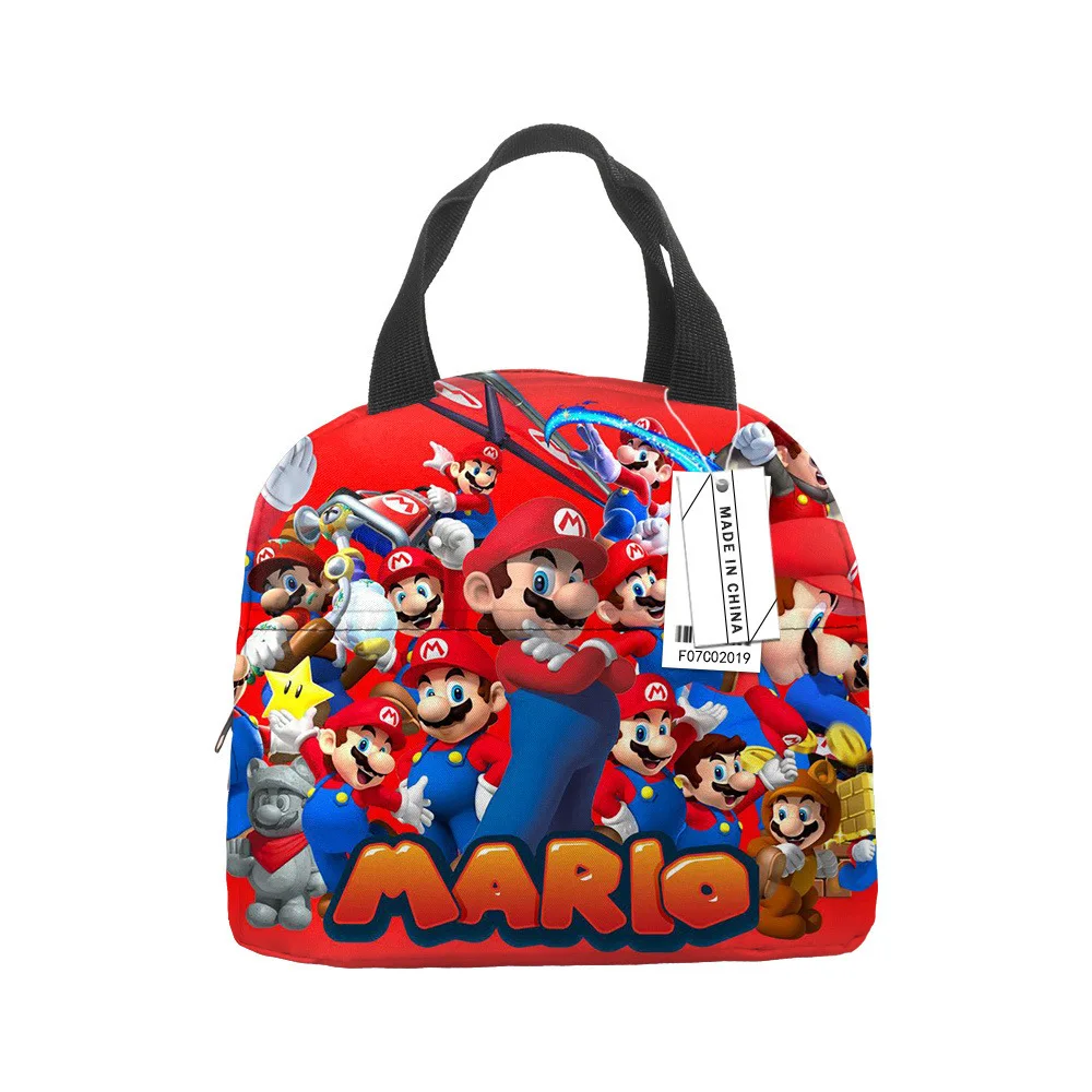 Super Marios lunch box bag bambini scuola Anime cooler isolamento termico borse bambini picnic all\'aperto cibo Bento pouch gift