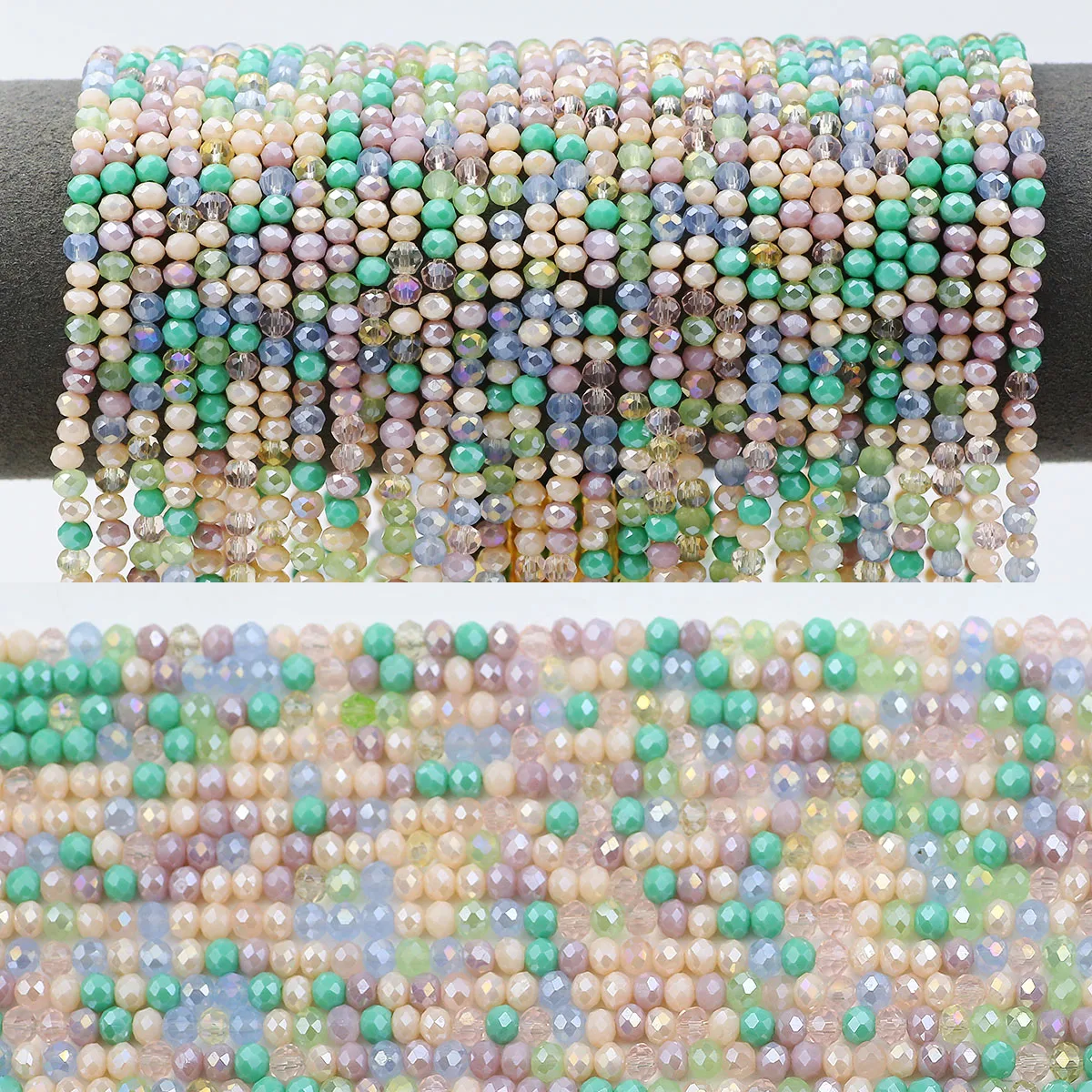 4mm 100-500PCS Faceted Flat Round Mixed Colors Glass Crystal Beads Loose Spacers For Jewelry Making DIY Bracelet Accessories