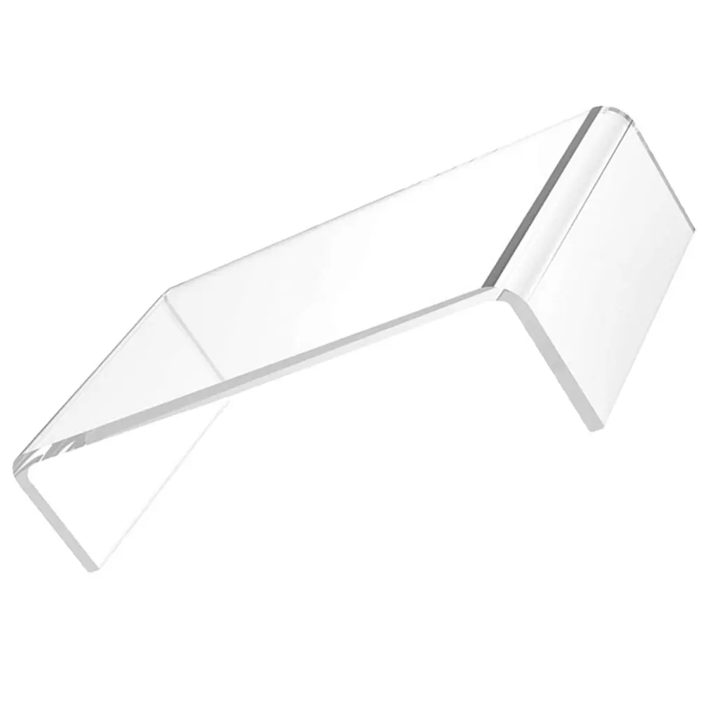 Heavy Duty Transparent Acrylic Monitor Stand Riser Desktop Computer Lifting Rack with Smooth Edges Space Saving Office Ergonomic