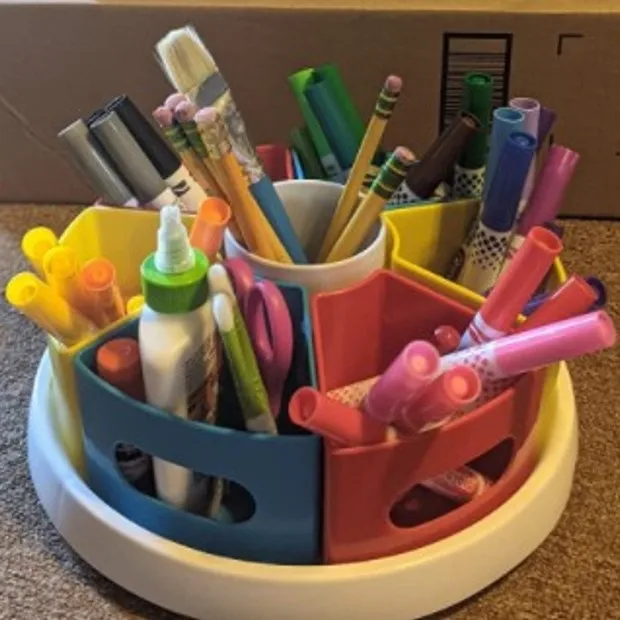 Compartment Rotating Desktop Pen Holder Stationery Organizer