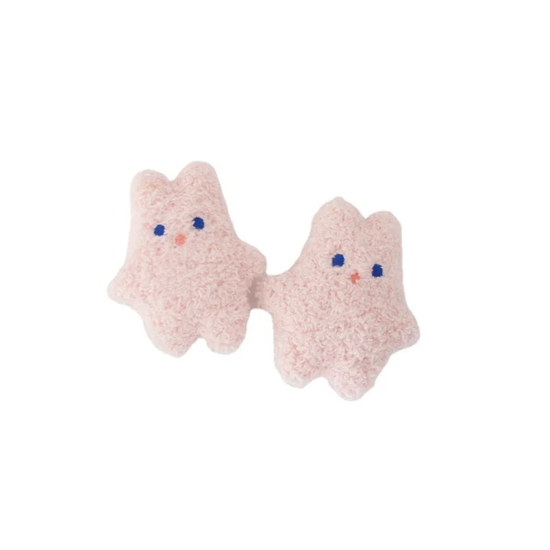 6 PCS Cartoon plush bear cloth stickers doll brooch cloth stickers cute one-piece rabbit bag accessories headwear socks hat