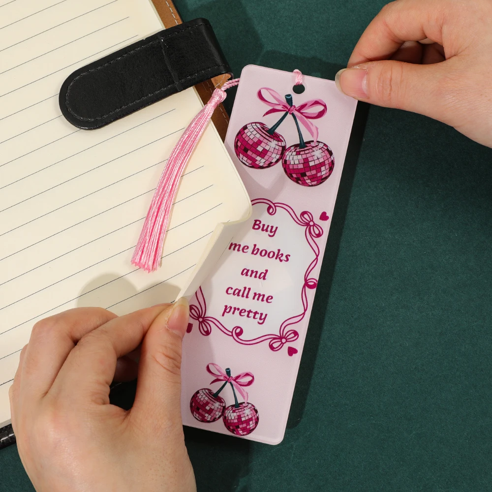 "Pretty Girls Read Books" Metal Bookmark Aesthetic Bookmarks for Readers, Bookish Gift for Women Girls Book Lovers view 3