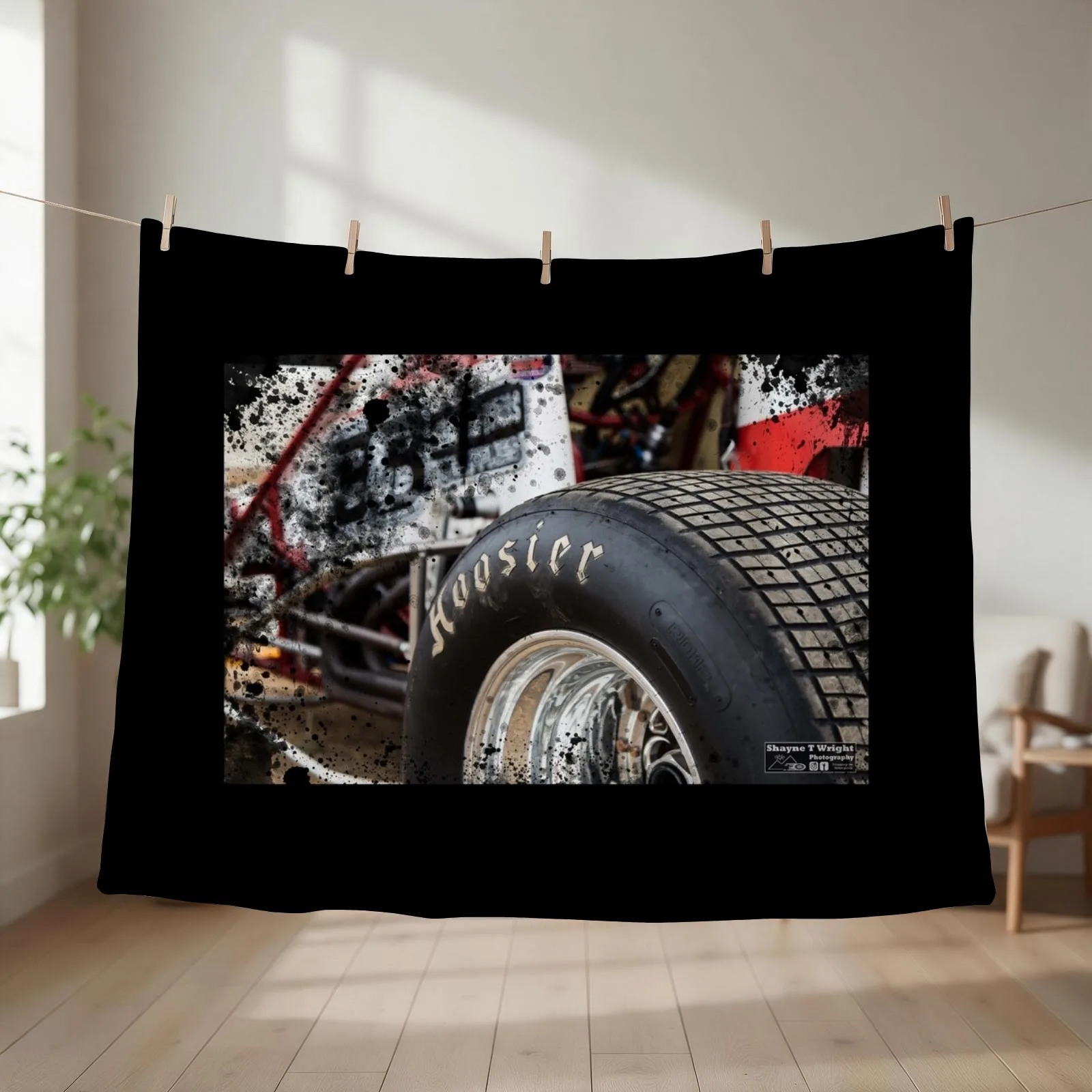 Hoosier Sprint car tire on show. Throw Blanket Extra Large Throw cosplay anime Tourist Cute Plaid Blankets
