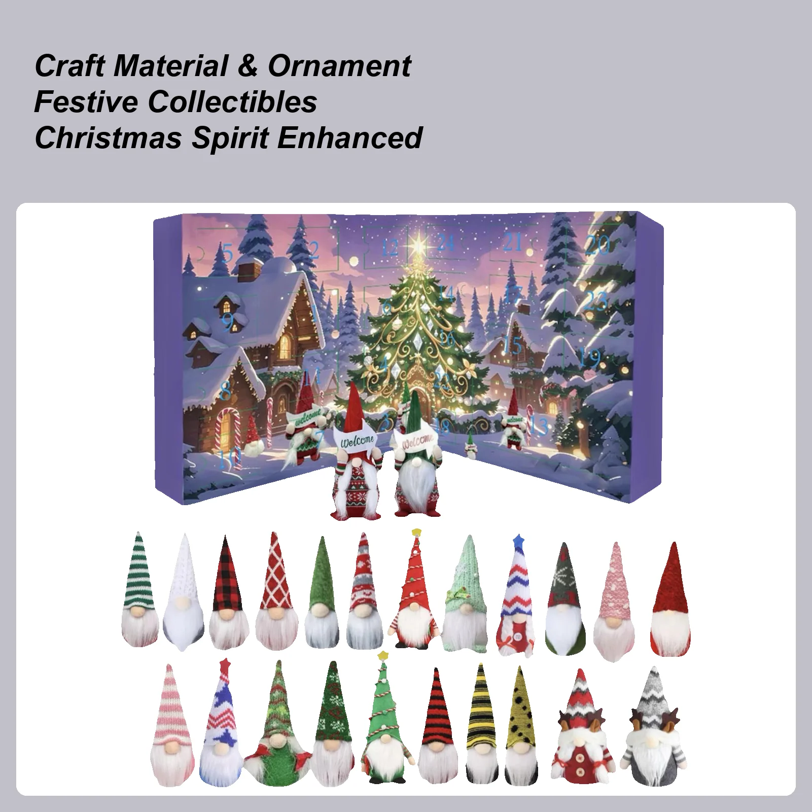 

Christmas Countdown Calendar 24 Days Gnome Pendants Calendar 2025 Advent Dwarf Doll Ornaments Toy Figures for Girls Teen Boys