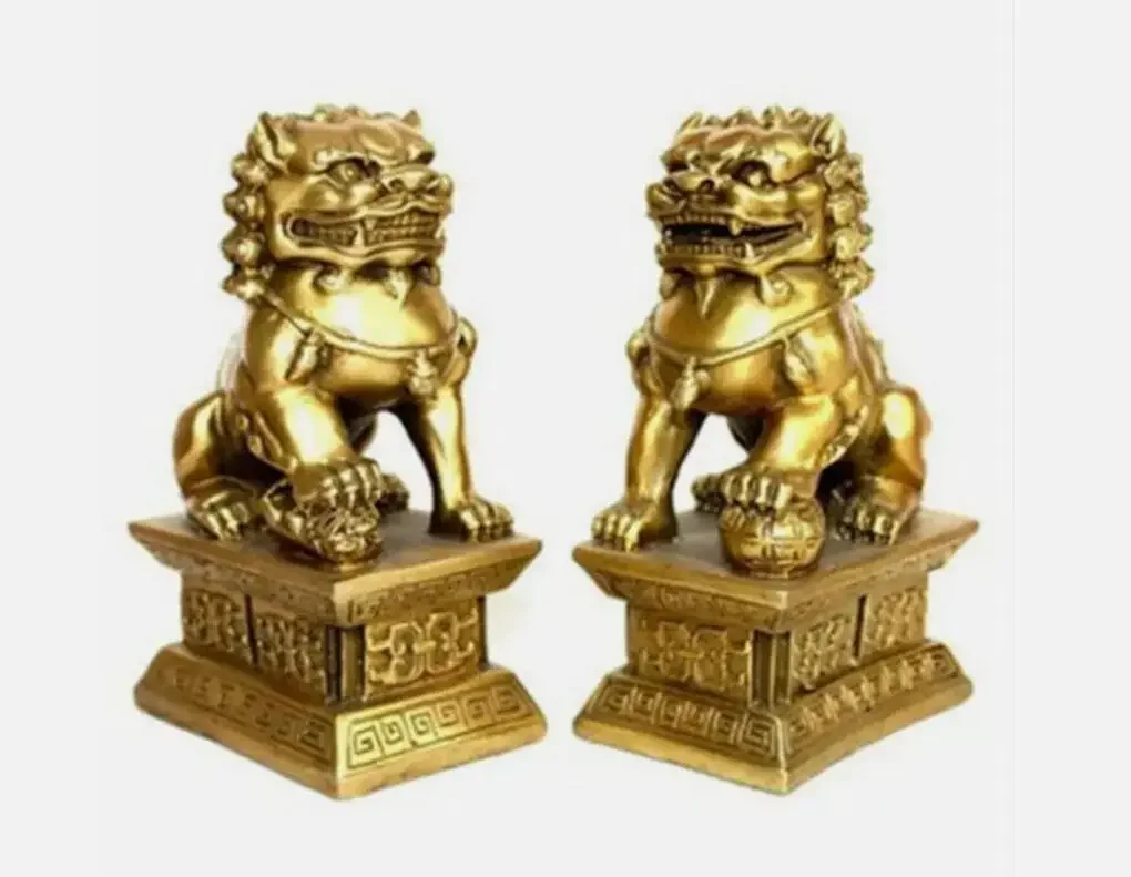 Similar Items Sponsored Feedback on our suggestions | See all Pair of Chinese Brass Foo Fu Dog Lion Beast Statue Evil Guardian D