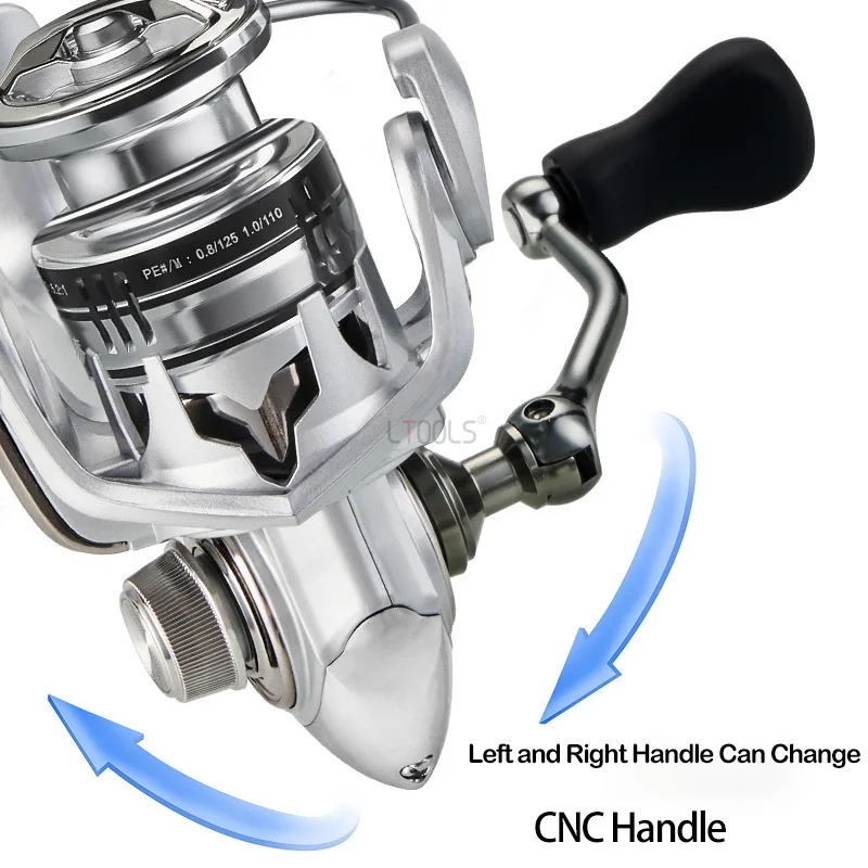 Silver Water Proof Lightweight Spinning Reel 5+1bb NF800-1000 Series 3.5kg CNC Handle Fishing Knob Shaft Saltwater Fishing Reel