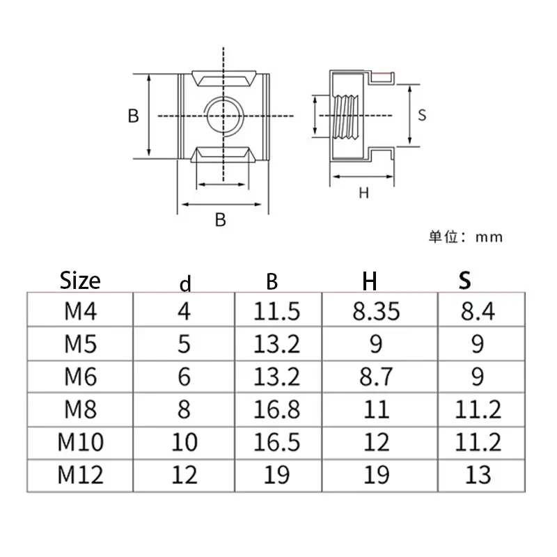 M4 M5 M6 M8 Mounting Clip Screw Cage Nuts Set Mounting Bolts Square Hole for Server Cabinet Rack Metric Washer Screws Hardware