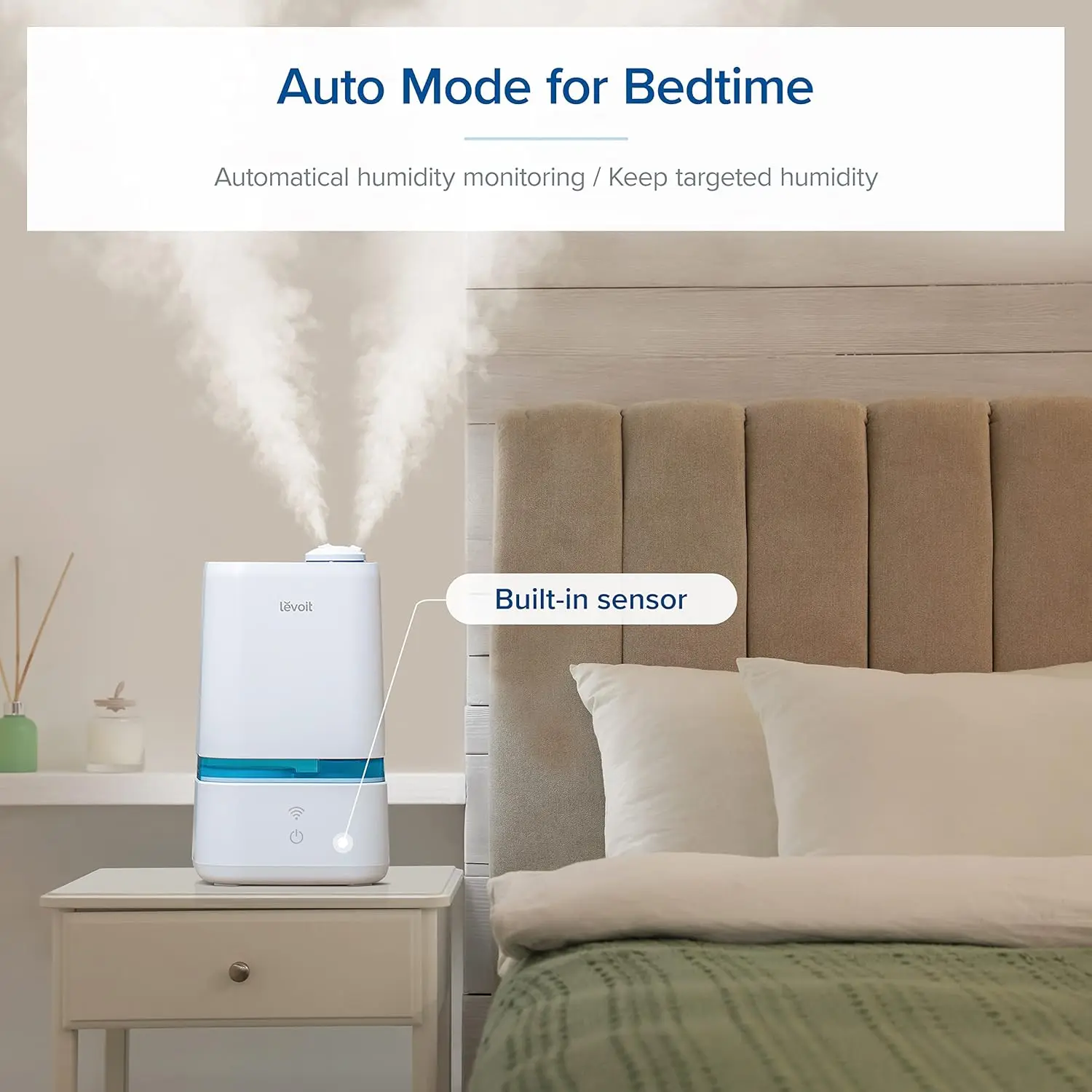 4L Smart Cool Mist Humidifier for Home Bedroom with Essential Oils, Customize Humidity for Baby & Plants, APP & Voice Control