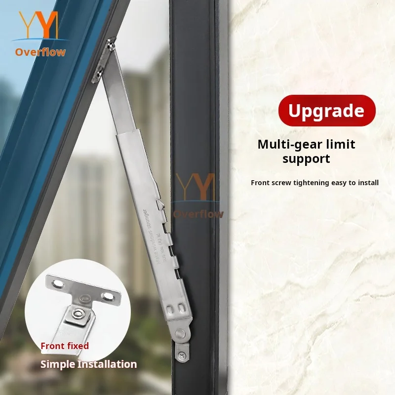 304 Stainless Steel Top Hung Window Single Multi Point Telescopic Support Window Stay Stopper Casement Window Wind Brace Fixing