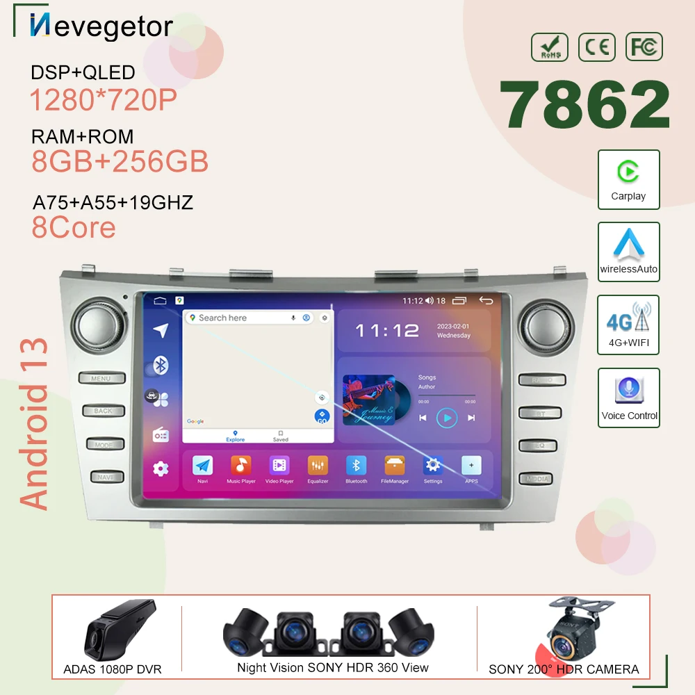 

Автомобильный DVD-плеер Android 13, мультимедийный плеер для Toyota Camry 6 XV 40 50 2006-2011, автомобильное радио, GPS-навигация, № 2DIN, головное устройство, искусственное пространство