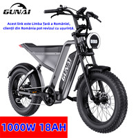 GUNAI-Y 1000W Electric Bicycle 20*4Inch Fat Tire Electric Bike 60KM/H Max Speed with 48V 18AH Removable Battery, 100KM Mileage