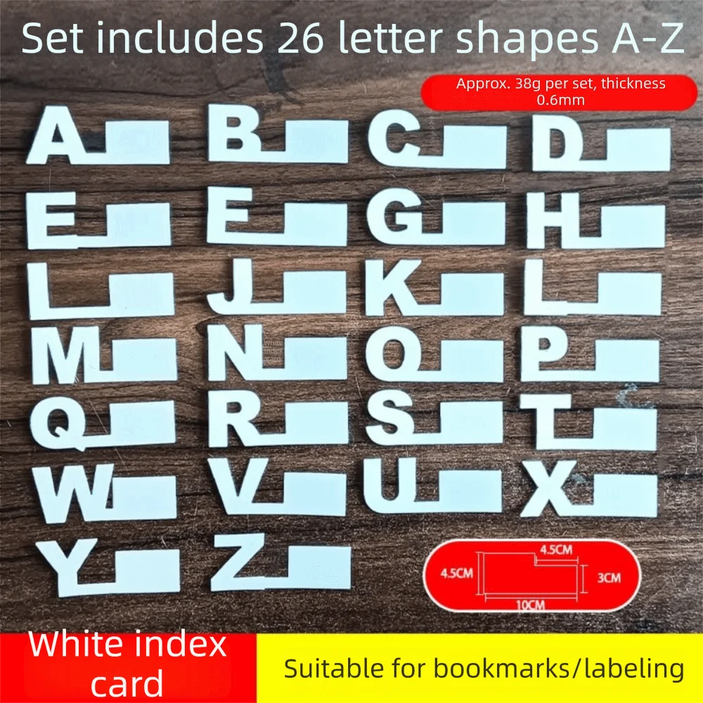

A-Z 26 Letters Alphabetical Labeling Bookmarks Label Stickers Premium Feel Alphabet Index Card Bookmarks Plastic Dividers