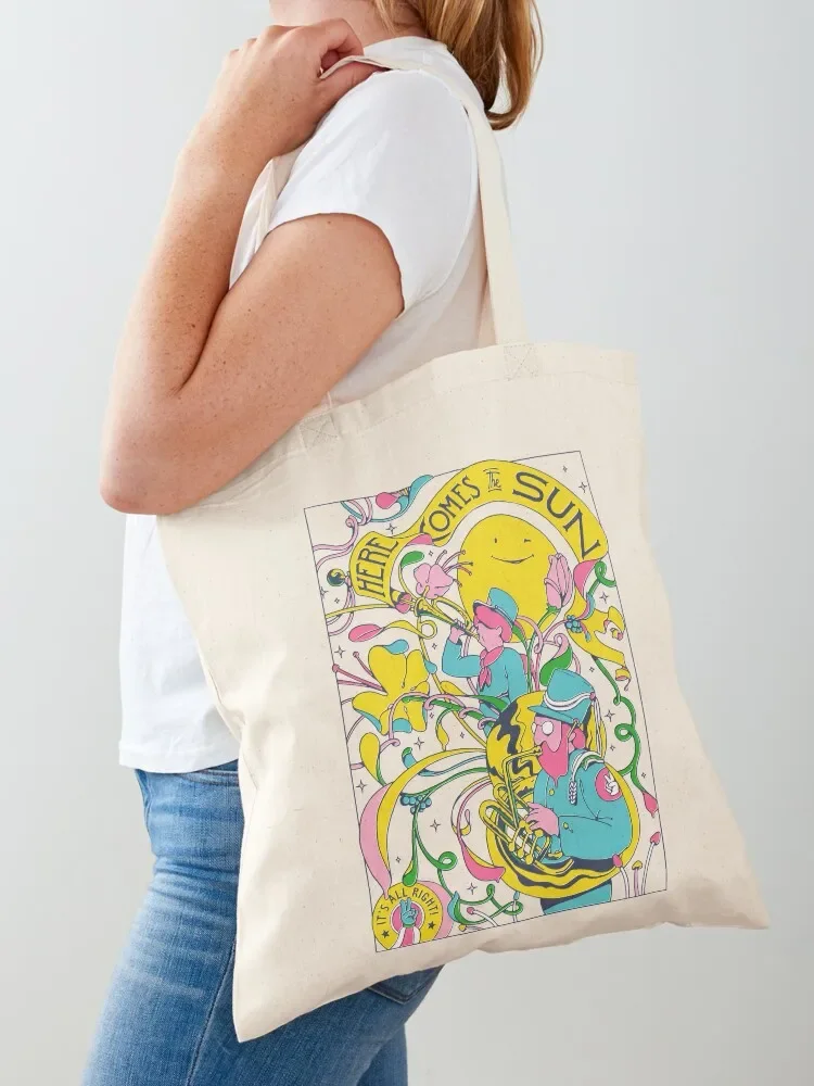 Here comes the sun Tote Bag custom canvas bag bag luxury women shopping logo canvas shopping