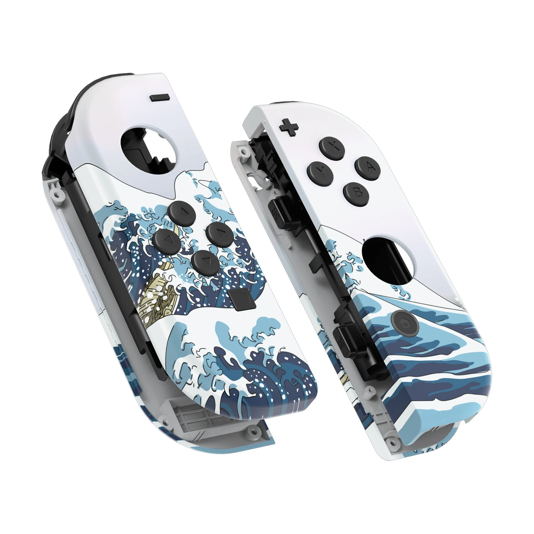 eXtremeRate Custom Patterned Controller Housing Shell Case with Full Set Buttons for NS Switch JoyCon & OLED Joycon - Wood Grain