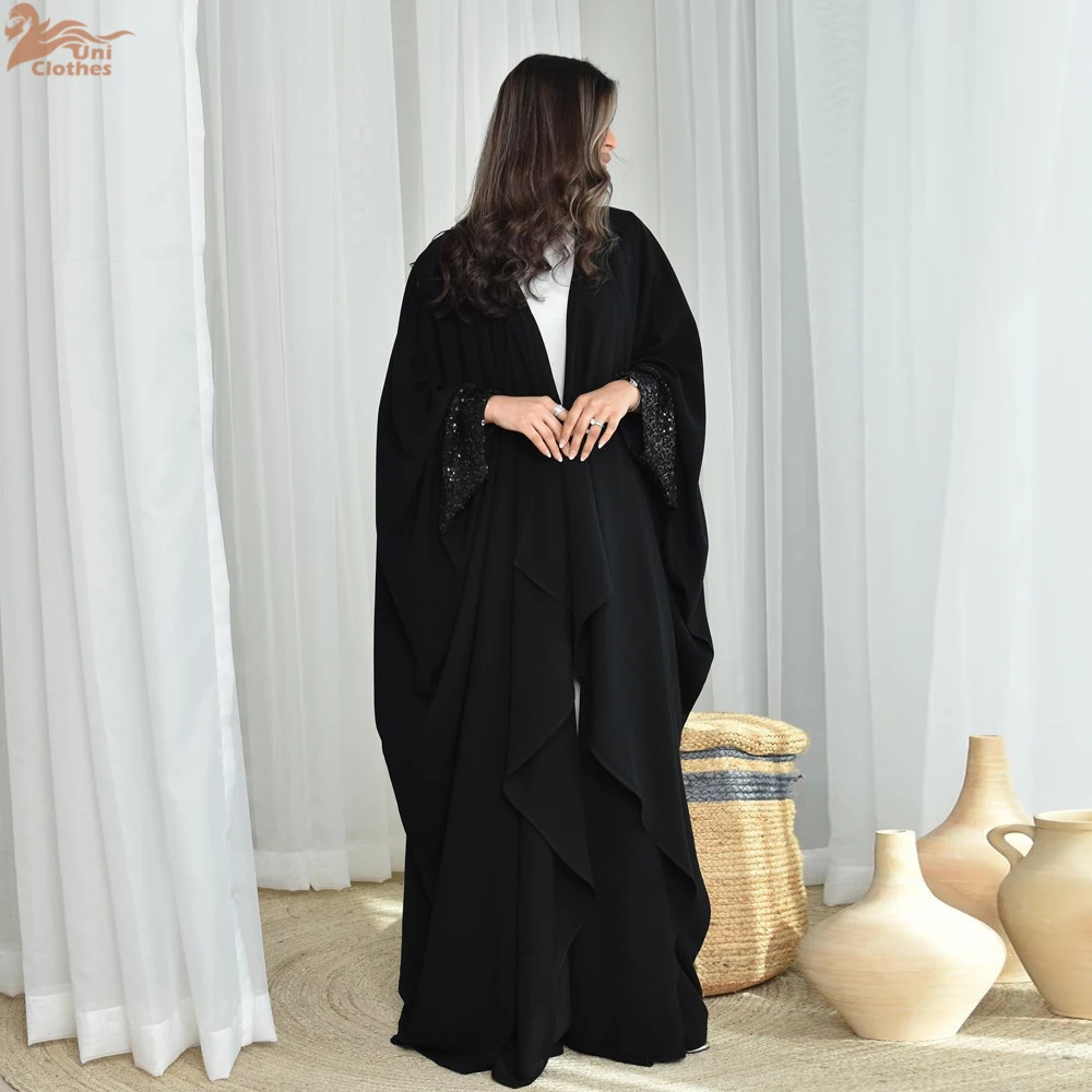 

Eid Black Kimono Abaya Dubai Luxury Arabic Muslim Islam Kaftan Dress Abayas For Women Kebaya Caftan Robe Femme Musulmane