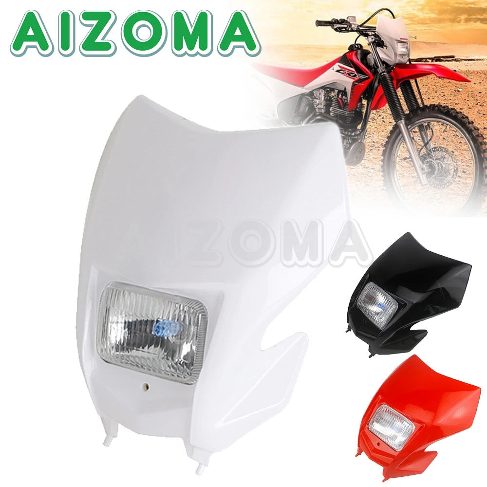 Enduro Motorcross Dirt Bike Headlight Fairing Head Light Mask Plastic For Honda CRF 150 230 250 450 R/F/X/L WR250 WR450 YZ F