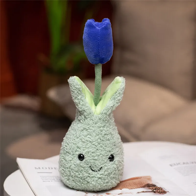 Realistico tulipano piante succulente peluche ripiene giocattoli morbidi decorazioni per la casa bambola creativo fiori in vaso cuscino per bambini regalo di compleanno