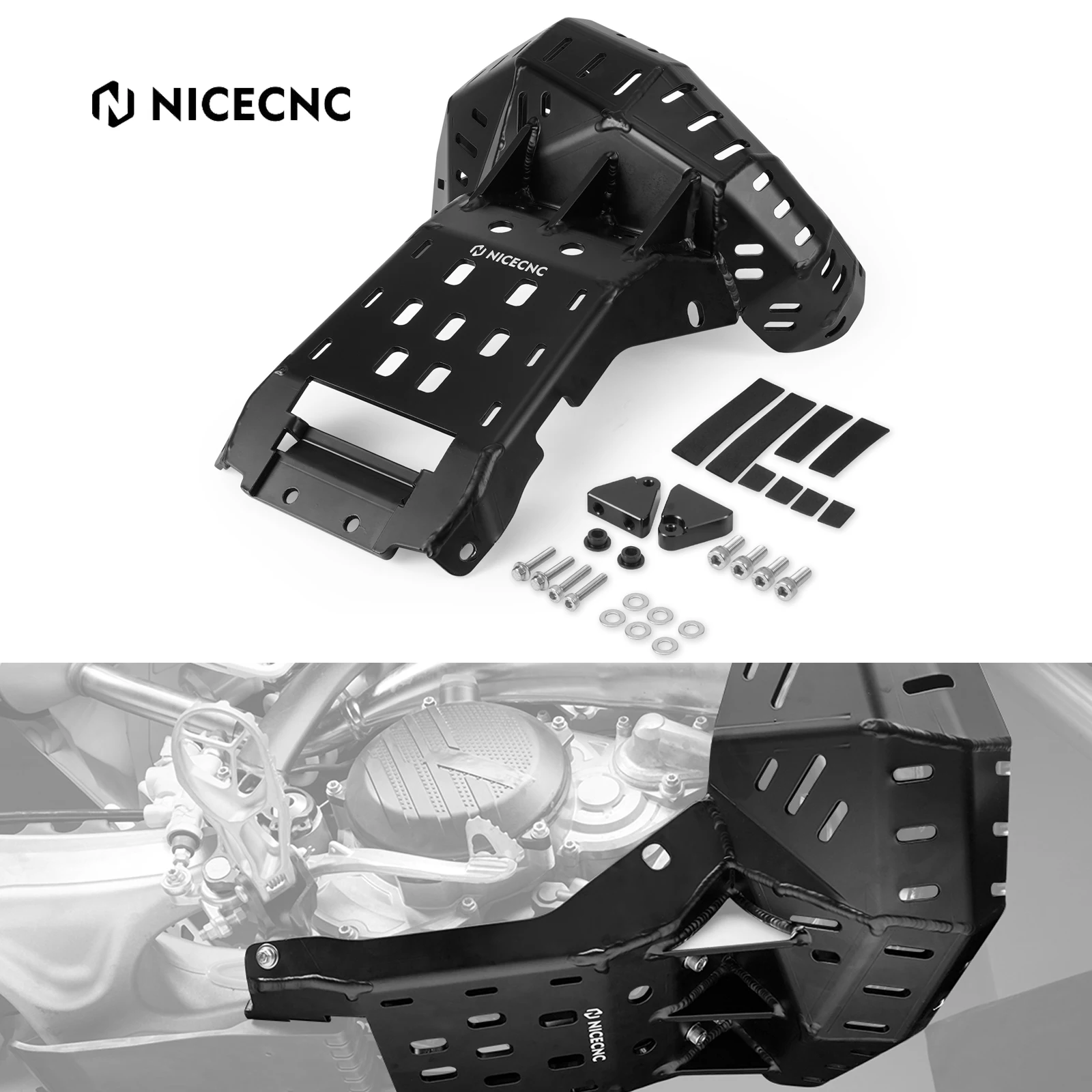2024-2025 For GasGas EC 300 EC 250 EX 250 300 MC 250 For KTM EXC 300 XCW 300 Skid Plate Pipe Guard Engine Chassis Bottom Cover