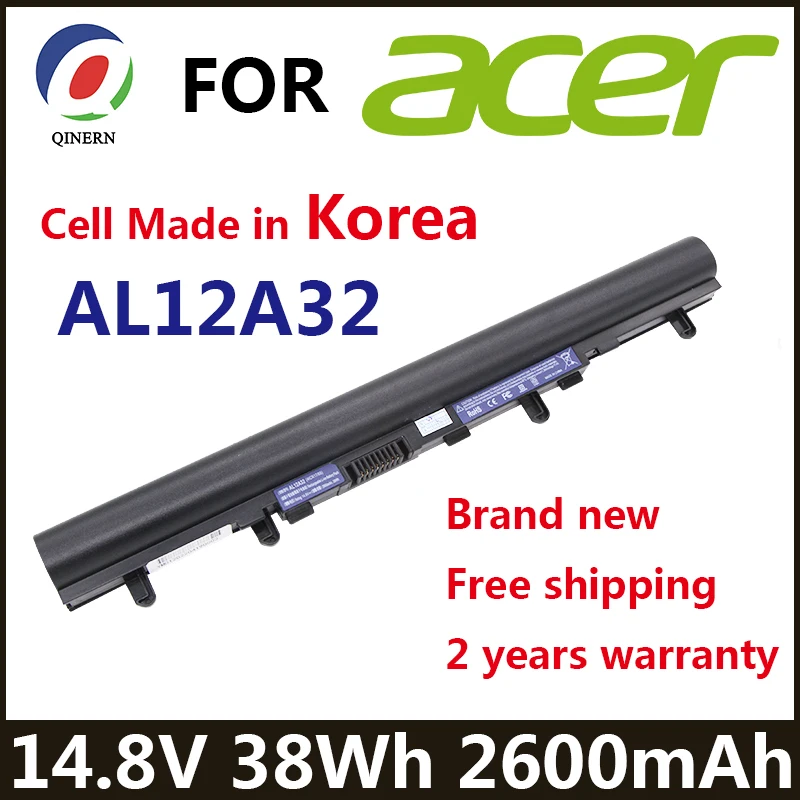 

AL12A32 38Wh 14.8V 2600mAh Laptop Battery AL12A72 For Acer Aspire V5 V5-171 V5-431 V5-531 V5-431G V5-471 V5-571 V5-471G V5-571G