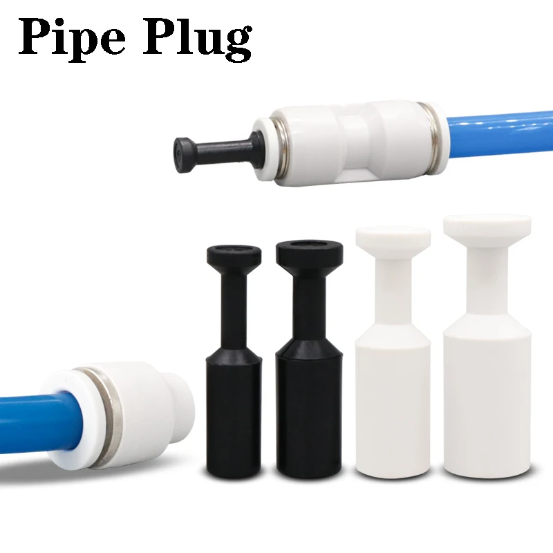 

5PCS PP Pipe Plug Pneumatic Blanking Plug 4 6 8 10 12 14 16mm Air Hose Pipe Fitting Connector Plastic Quick Connector