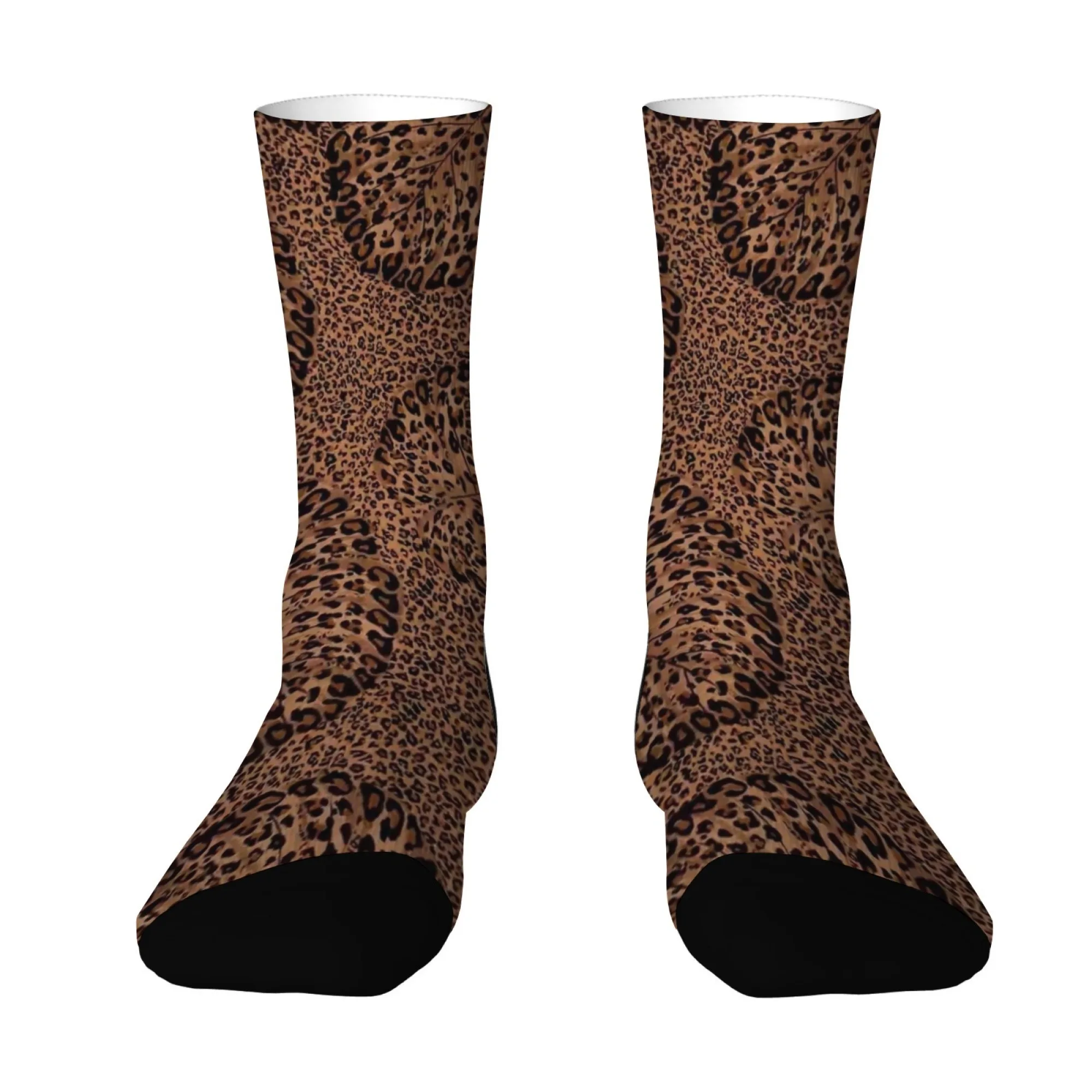 Socken mit wildem Tiermotiv, modisches Leopardenmuster, weiche, rutschfeste Socken für Damen und Herren, bequeme, lässige Sportsocken
