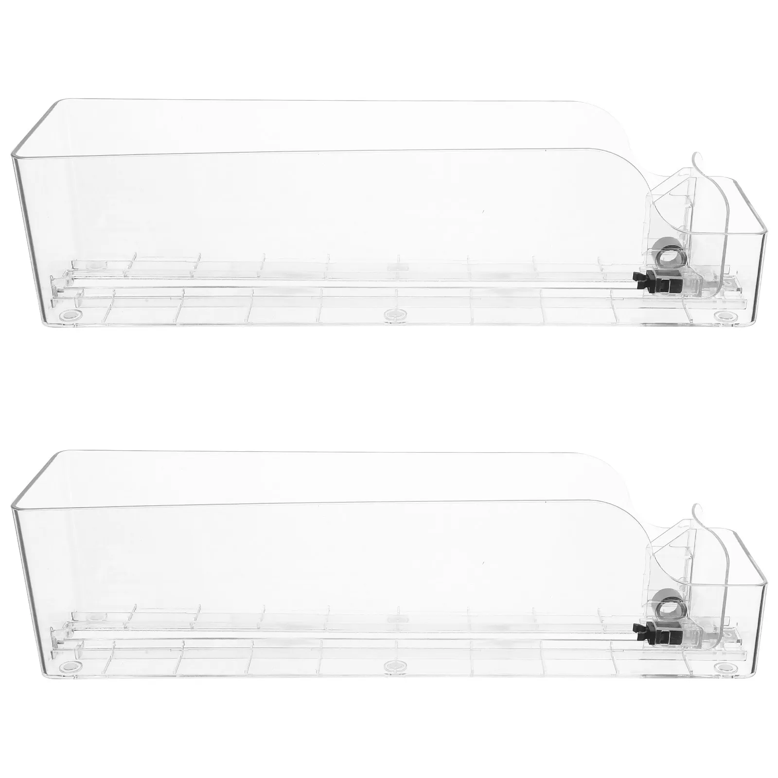 2Pcs Beverage Pusher Dispenser for Fridge Dual Sided Automatic Drink Organizer Tray Shelf Dispenser Accessories Self Push Soda