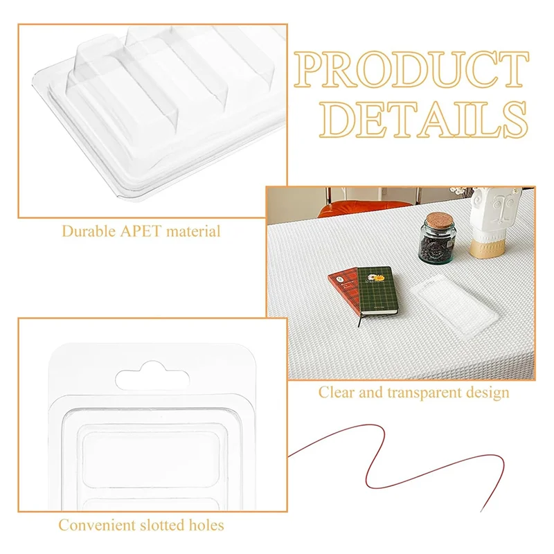 

ABEZ 100Pcs Wax Melting Molds 5 Cavity Wax Melting Shell Molds Wax Melting Shell Container Fordiy Soap Making