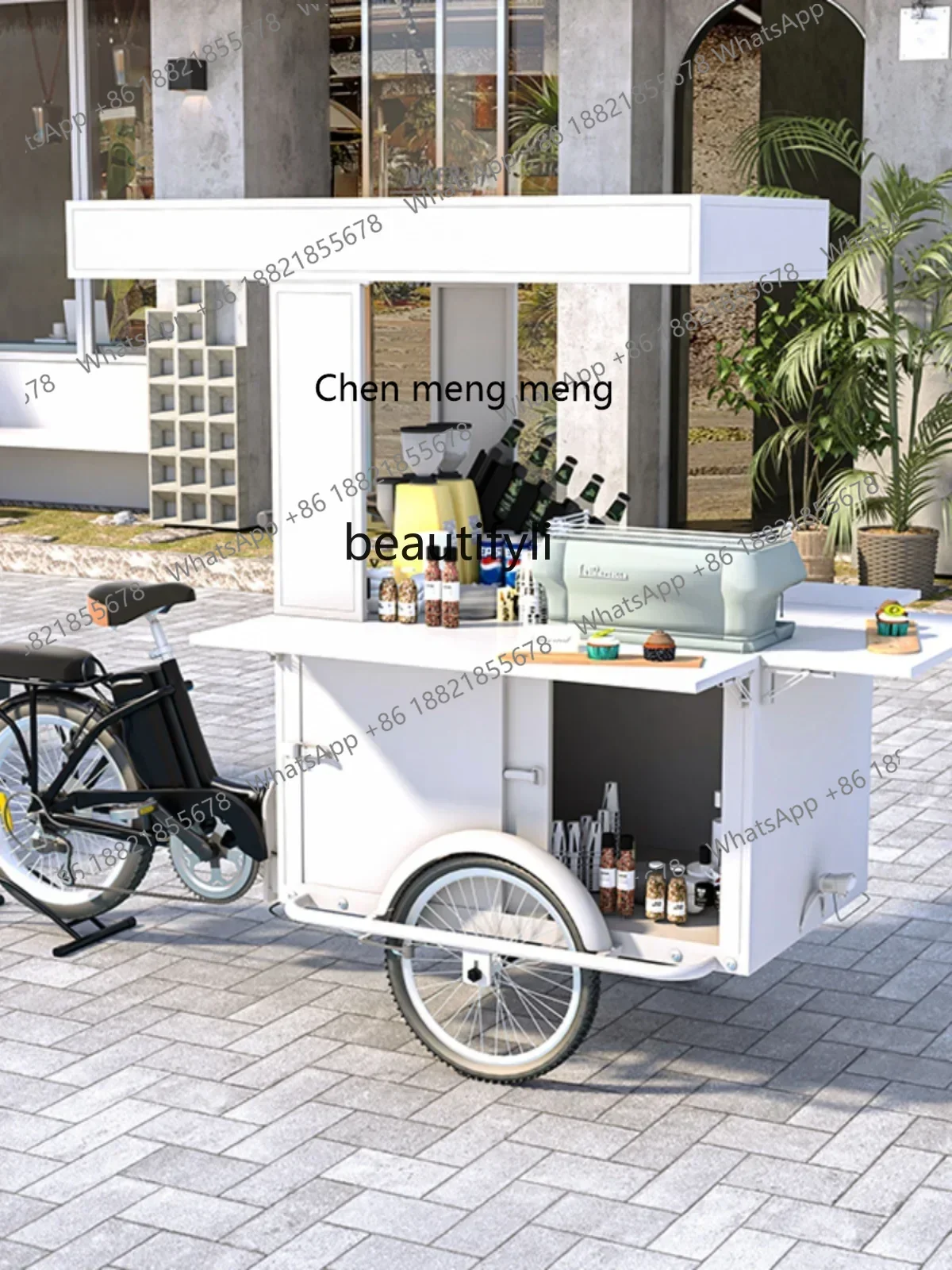 D178 H Stall car Reverse tricycle Commercial trolley Night market Stall multi-functional help dining car