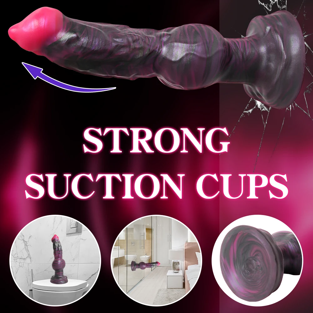 Silicone Animal Fantasy Dildo Anal Plug Sex Toy G-spot Stimulator Huge Dog Dildo Butt Plugs Anal Sex Toy for Men Women Couples