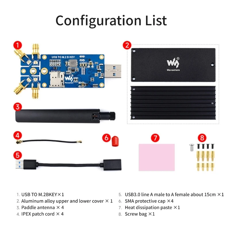 5G USB Dongle Expansion Board with 4 Antenna M.2 Key B Usb3.1 Computer Internet Drop Shipping