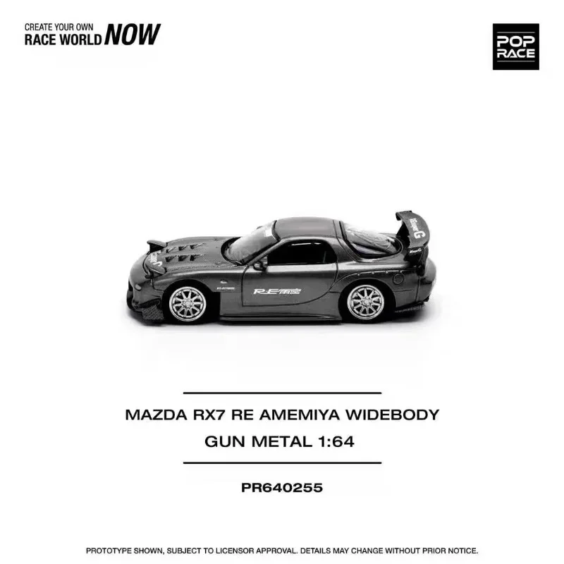 POP RACE 1:64 MAZDA RX7 RE Amemiya جسم عريض PR640255 أسود