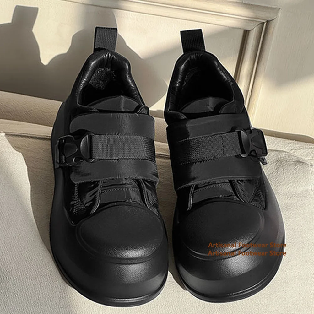 

Winter Thick Soled Height Increasing Snow Boots Low Top Buckle Strap Board Shoes for Men Cotton Shoes Trendy Men's Shoes