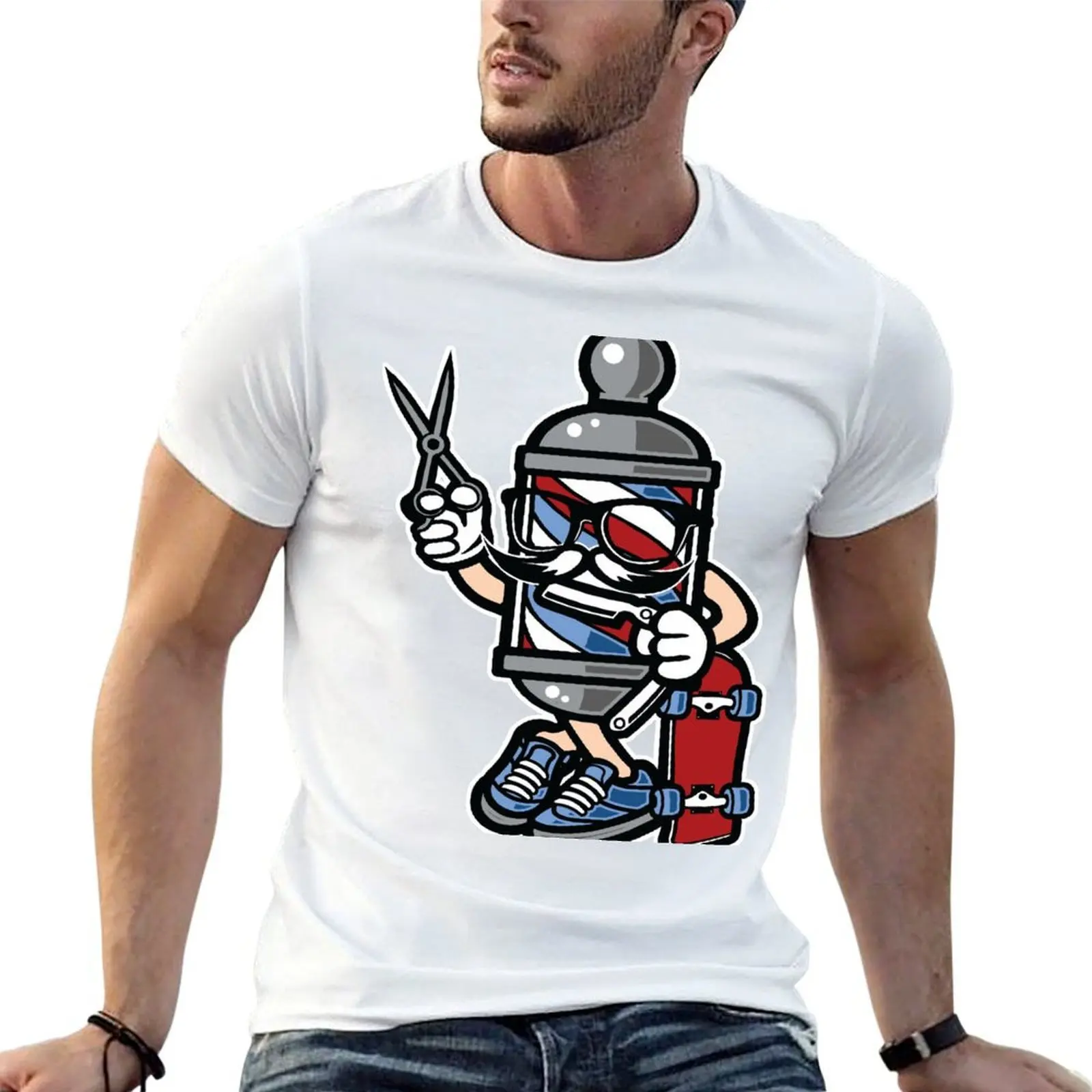 Barber Skater Style T-Shirt cotton t shirts high quality t shirts for man cotton t shirt man cotton T-shirt
