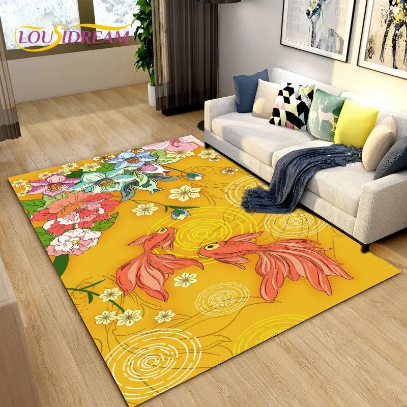 

3D Classical Chinese Style Area Rug Large,Carpet Rug for Living Bedroom Sofa Doormat Decoration,Children Play Non-slip Floor Mat