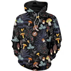 New spring and autumn 3D mushroom pattern camouflage hoodie fun men's and women's essential sweatshirt Harajuku men's sweater