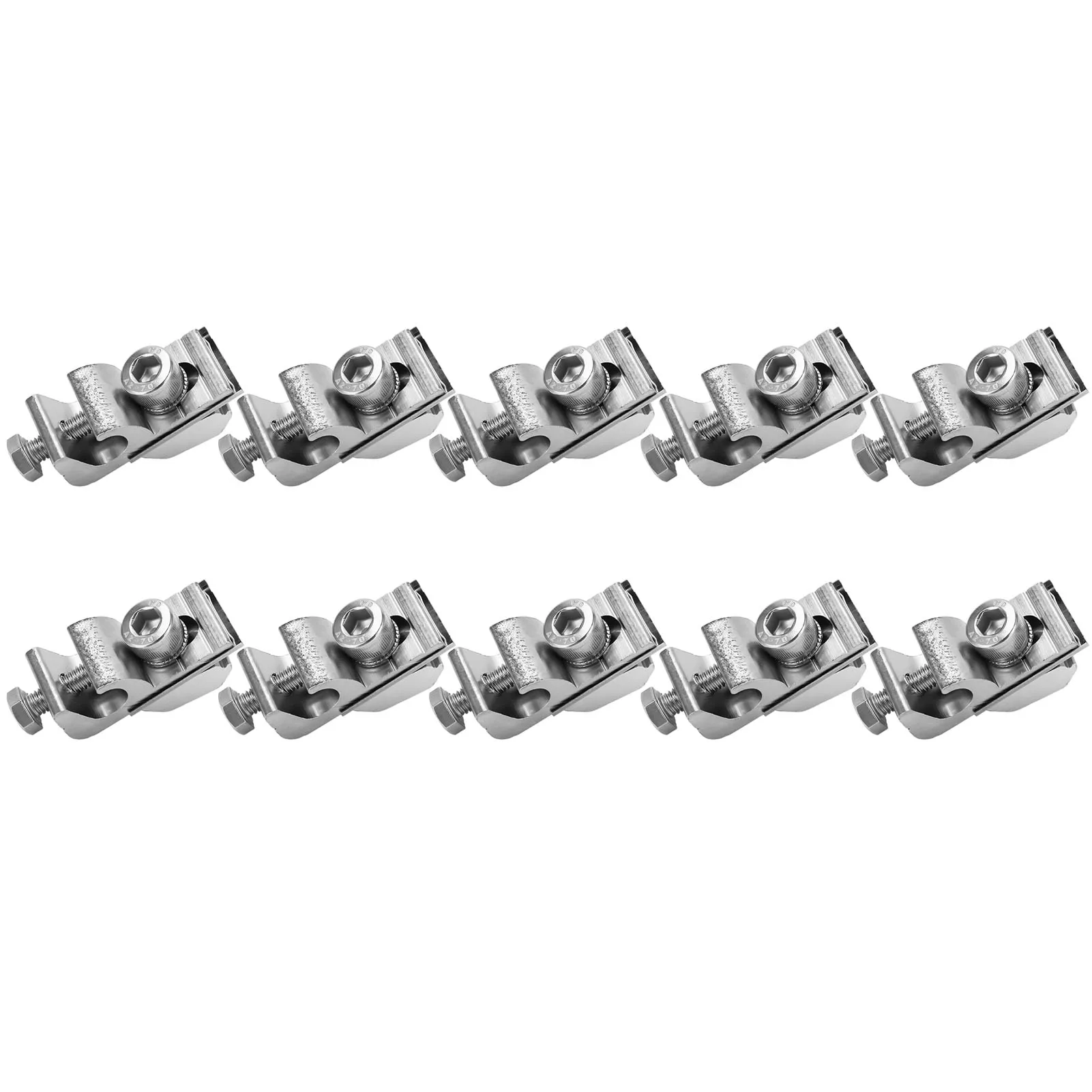 

10Pcs Solar Panel Ground Clamp Aluminum Alloy M6 Lug PV Cable Coupling Accessory for Wire