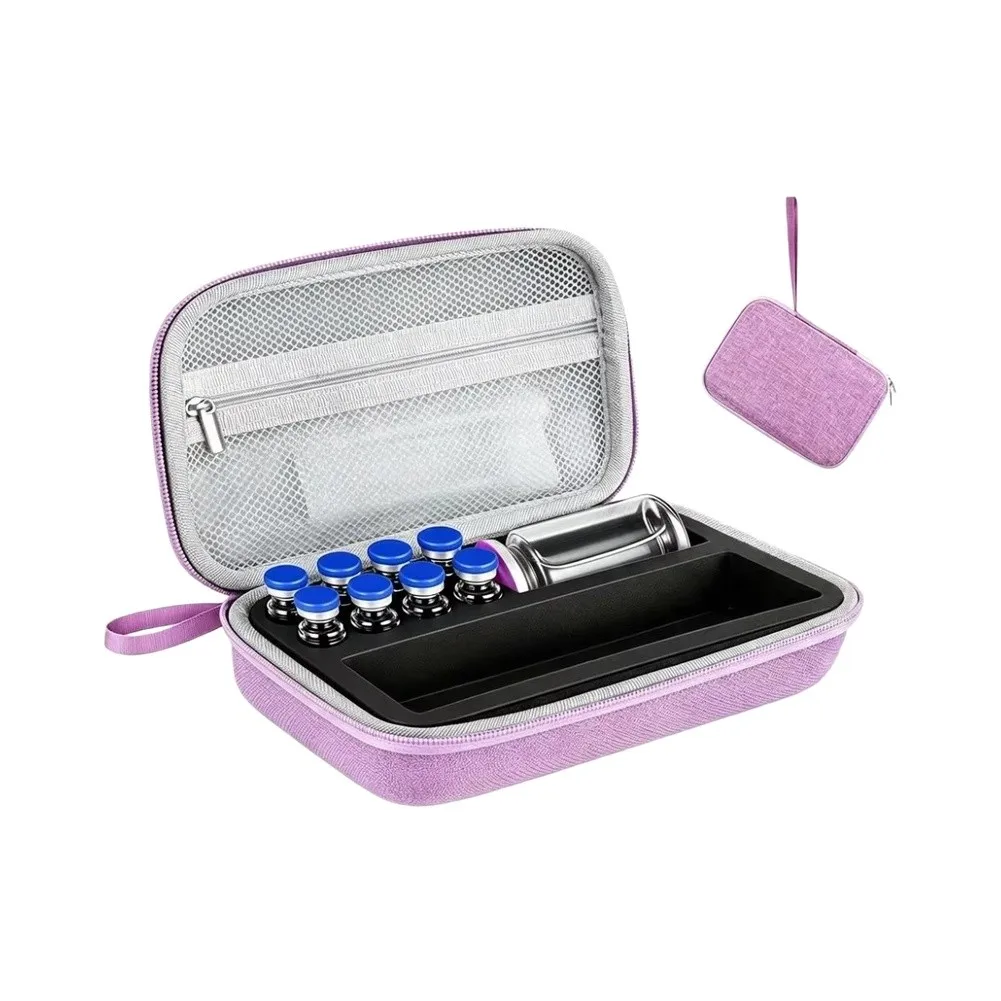 Fabric EVA Peptide Storage Pouch 20x13x5cm Vial Holder for For medication Peptides Travel Refrigerator Safe Design