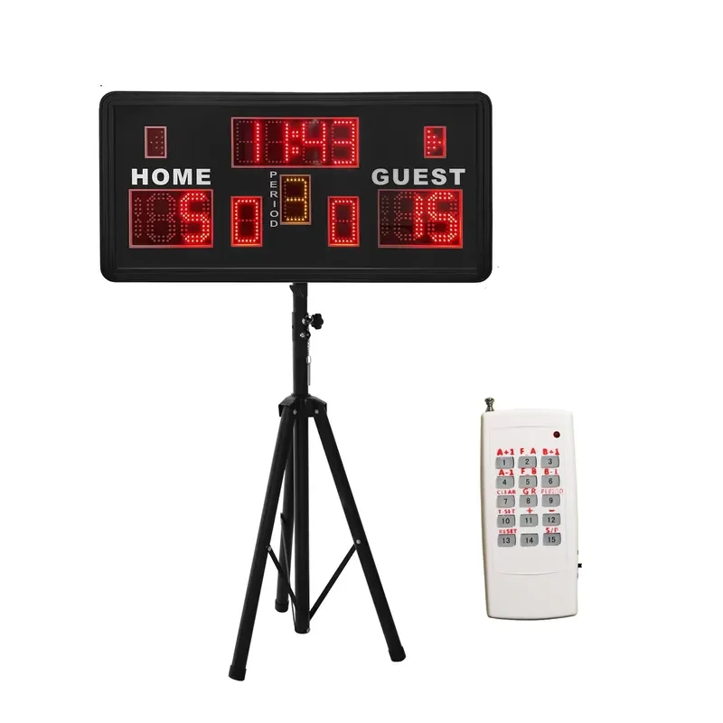 Multi-Function 0.9 Meter Portable Electronic Scoreboard LED Basketball Digital Score Board with Tripod Stand and Remote