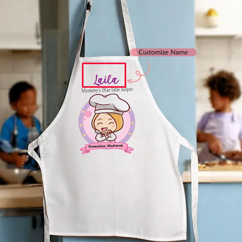 Personalised custom mommy's iftar little helper kid Apron Eid Mubarak Muslim Islamic Ramadan Kareem decoration daughter gift