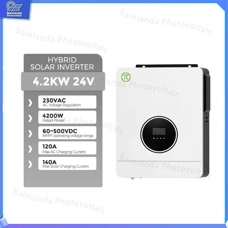 4.2kw Dual Output Grid-Tied Solar Inverter 60-450V DC Wide Input Hybrid Inverter for PV System Residential Commercial Use