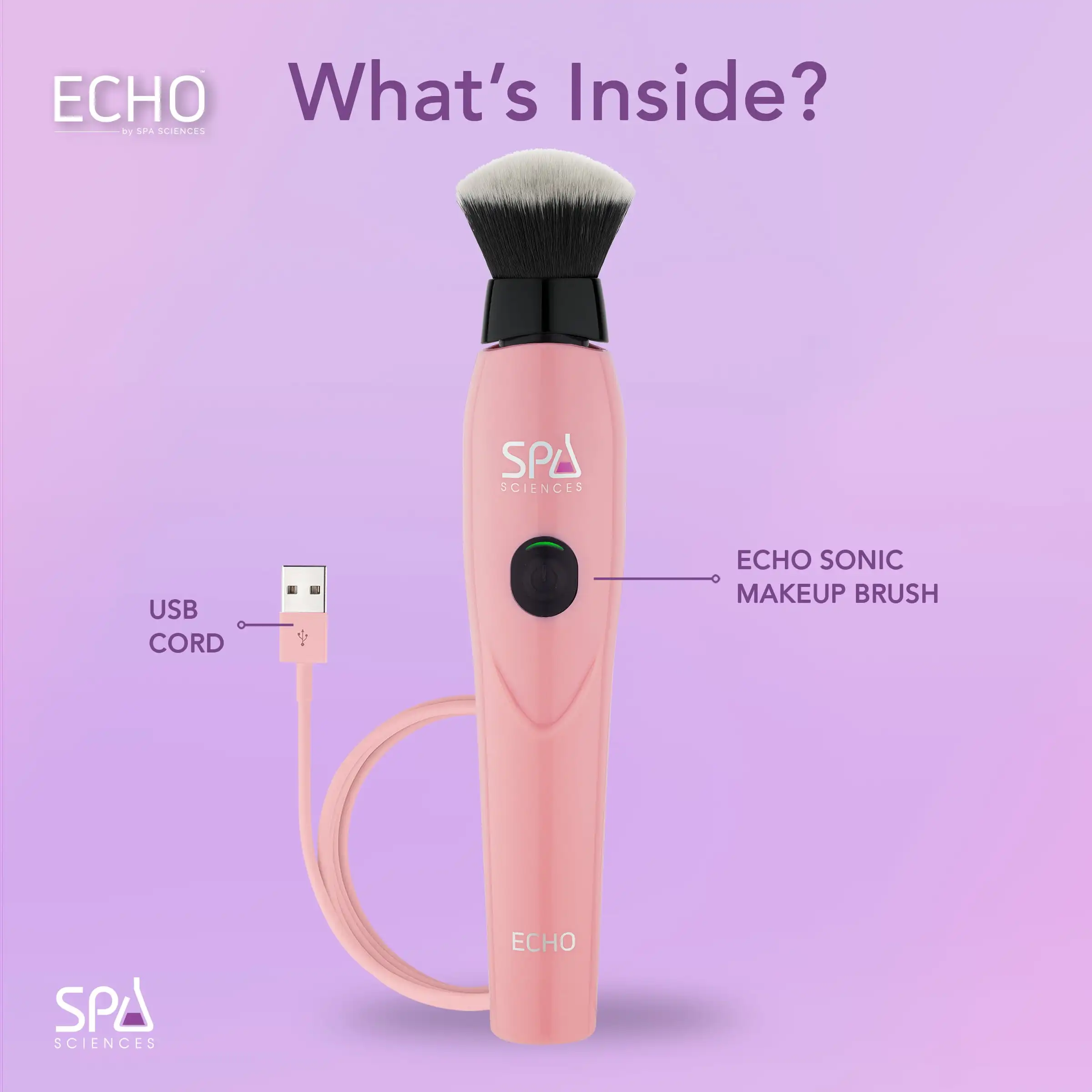 Spa ECHO、エアブラシ仕上げ用充電式ソニックメイクブラシ