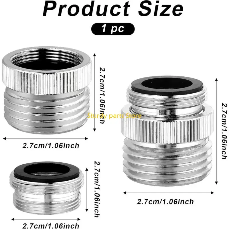 97QC مرفق خرطوم صنبور مقاوم للتسرب 2 حزمة متينة النحاس كروم لوحة Aerator محول 3/4inch الخيط يومي الاستخدام غير الرسمي