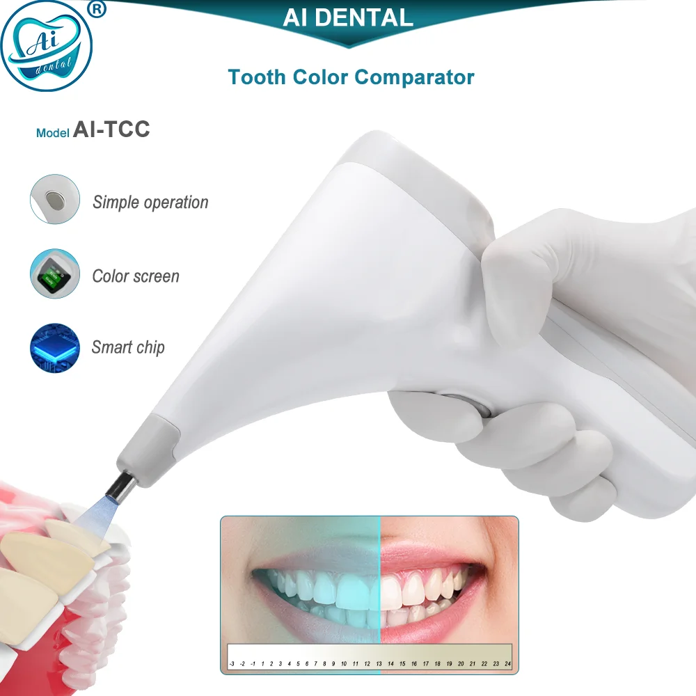 AI-TCC Dental Smart Wireless Tooth Color Comparator Teeth Color Digital Shade Guide Equipment LCD Screen Colorimeter