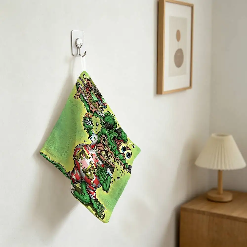 Tales Of The Rat Fink Polyester Cotton Hand Wiping Towel, Hanging Design, Durable For Household Restaurant Toilet Use